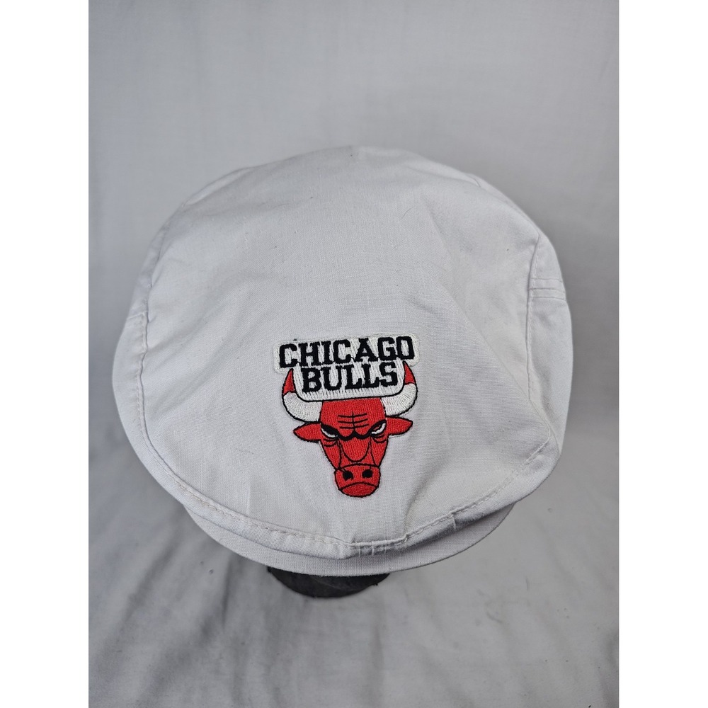 Vintage Chicago Bulls Cabbie Snapback Hat Cap White Michael Jordan 90's Korea